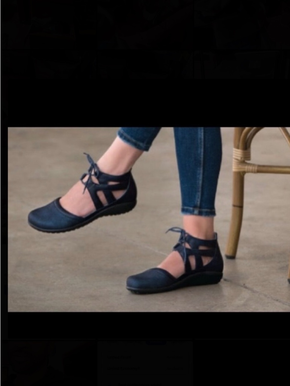 Naot Kata Black Cutout Lace-Up Ballerina Sandals